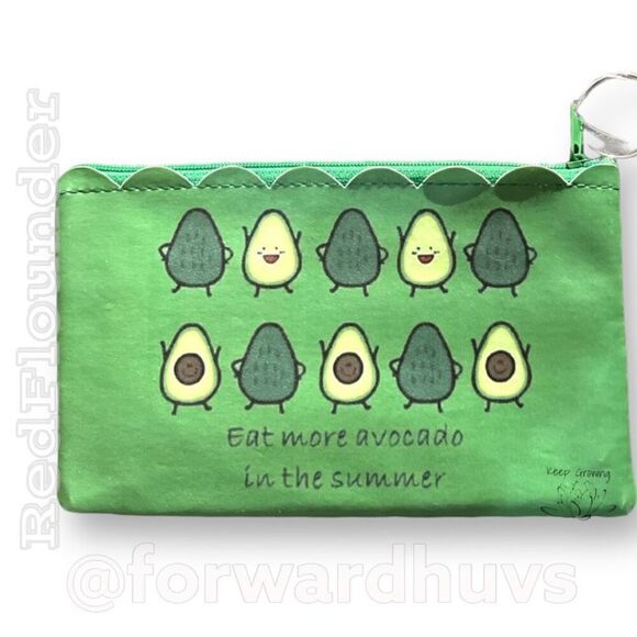 Bundle Sale 3 for $15 | Eat More Avocado" Avocado Print Makeup Bag - 7" x 4 1/2 - Picture 3 of 7